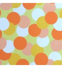Geometric orange yellow peach white color circles bokeh circles solids color ball roller blinds